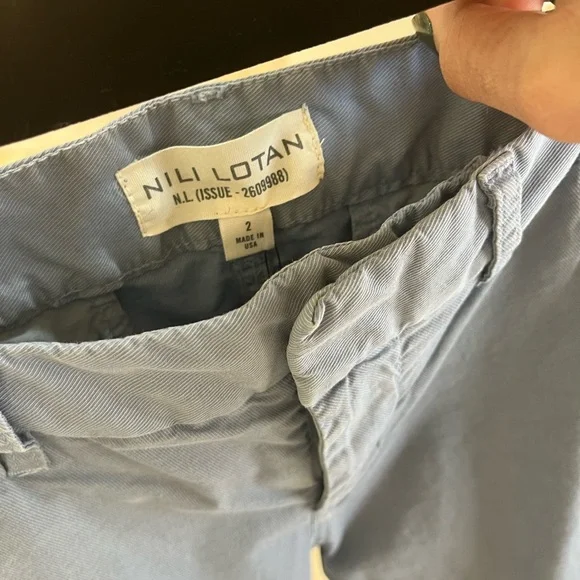 Nili Lotan Sky Blue Chinos with Side Stripes - Picture 4 of 5